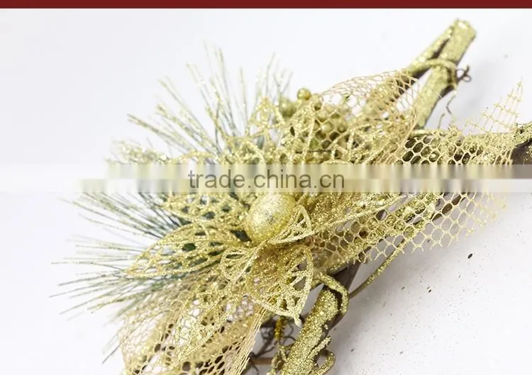 Christmas Garland XMAS Gift Glitter Wood Navidad Natal Wholesale Christmas Ornament Suppliers