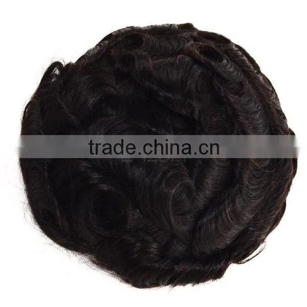 Top quality comfortable real hair swiss lace cheap toupee for men human hair toupee