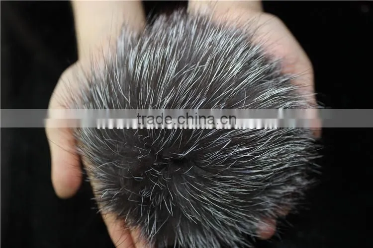 Real Silver Fox Fur Pompom For Hat Bag Decoration Women Fashion Trendy Accessories
