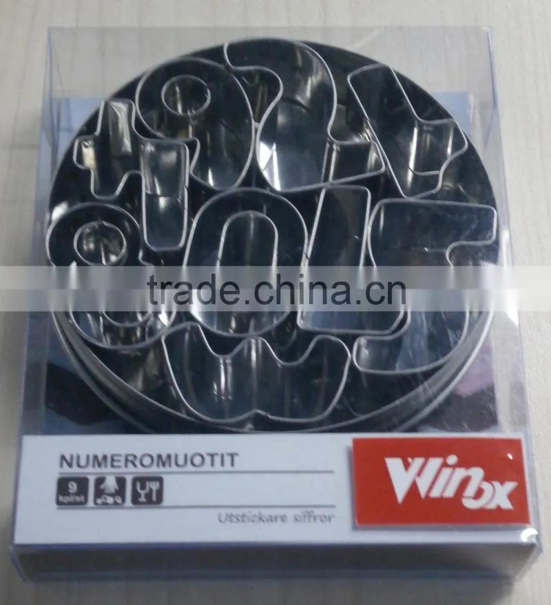 SMALL 26 ENGLISH LETTERS/9 DIGITS S/S COOKIE CUTTER MOULD SET