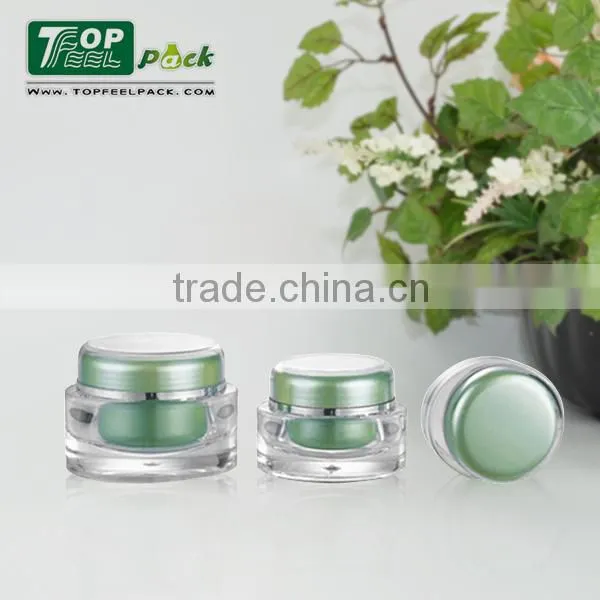 2015 High-end Acrylic Plastic Essential Cream Jar with Screw Cap 5g 15g 30g 50g 100g 200g