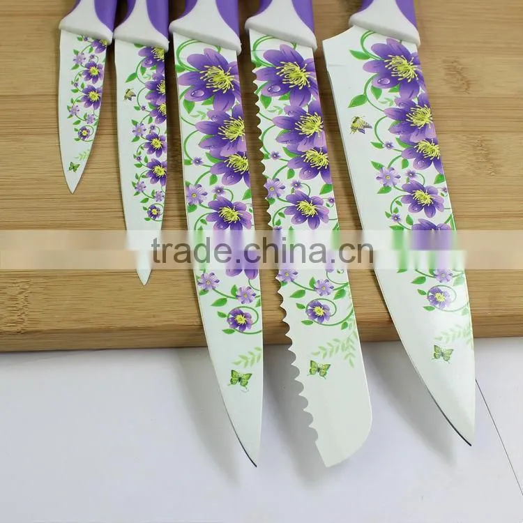 Fashion coating kitchen knife set