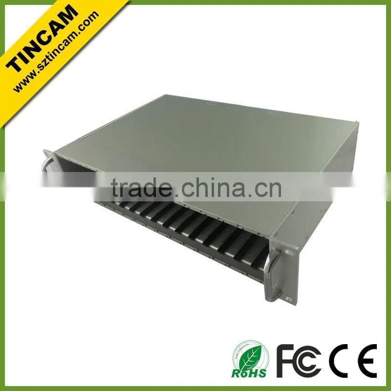 2U 16slots fiber rack with dual power AC220V+AC220V