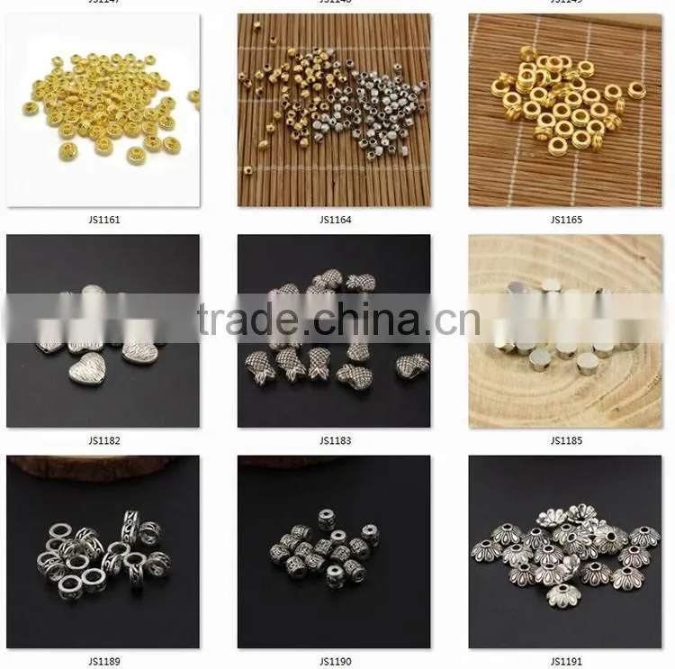 JS1218 Gold silver double disc rondelle spacer Beads,hot bracelet jewelry finding supplies