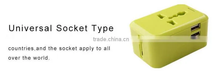 (110126) Universal travel adapter with usb charger,promotional adapter,usb travel adapter