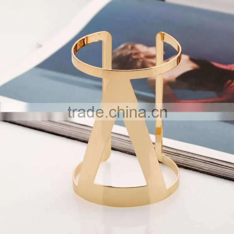 Punk Style Silver/Gold Colour Good Polishing Alloy Wide Metal Bangle AZQJ0051
