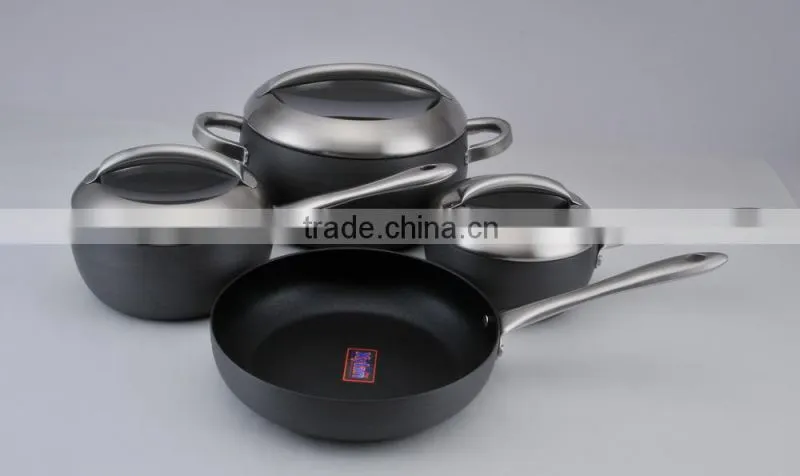 7pcs Promotion Aluminum kitchenware induction bottom avaliable Xylan coating - Casting/press/draw/hard anodized
