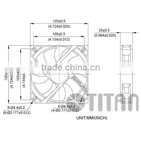 OEM axial 120x120x25mm 12V 24V electric motor brushless dc fan
