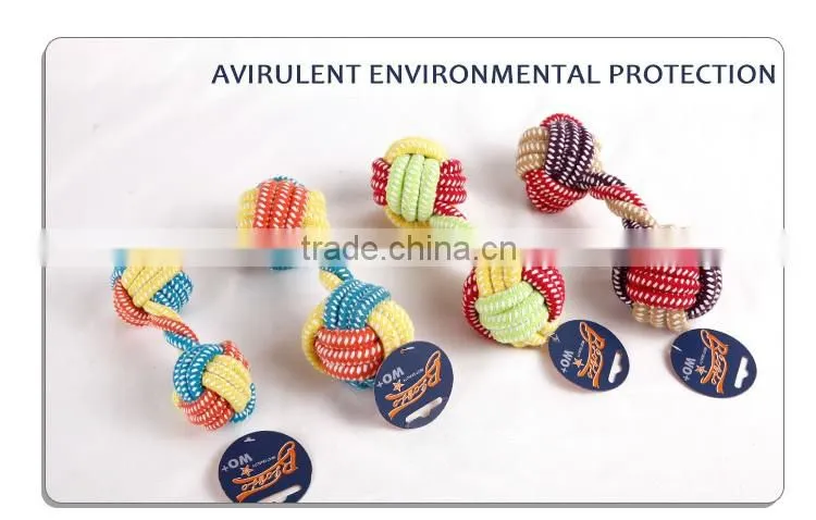 small-size rope toy for pet dog with cotton knot directly provide