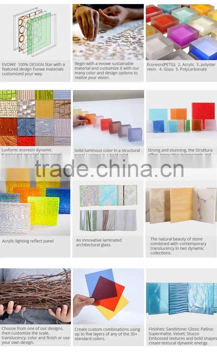 Competitive translucent arcylic artificial stone with solid surface