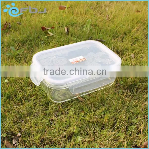 Clear Pyrex Rectangular Glass Container With lid