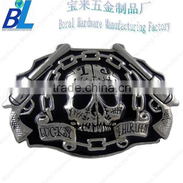 Custom skull shaped design metal trench coat buckles