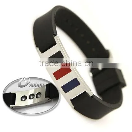 2013 New Arrival Energy Bracelet with Metal Band featured Metal button Exchanged