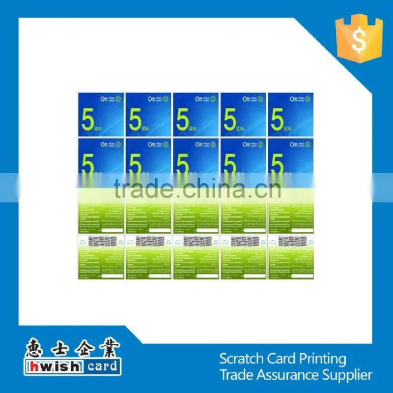 prepaid scratch card printing