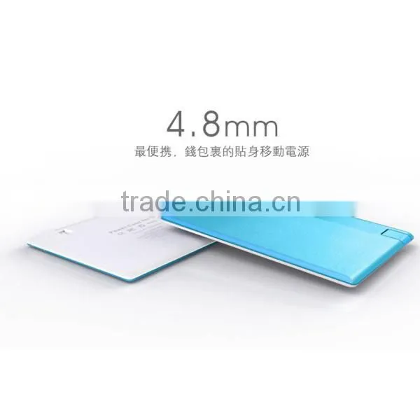 most thin credit card power bank with USB flash