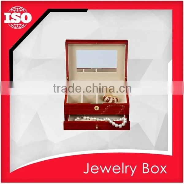 Luxury black MDF mirrored jewelry box with drawers