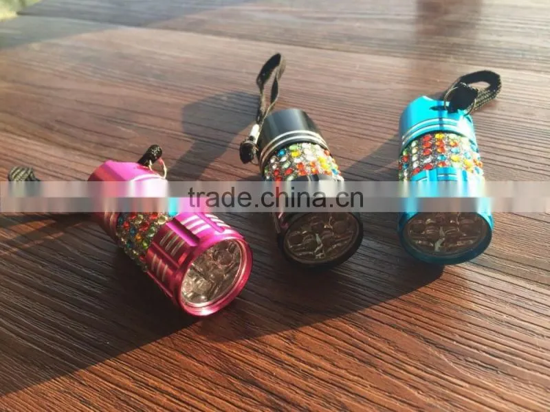 New design aluminum promotional Mini 9LED flashlight