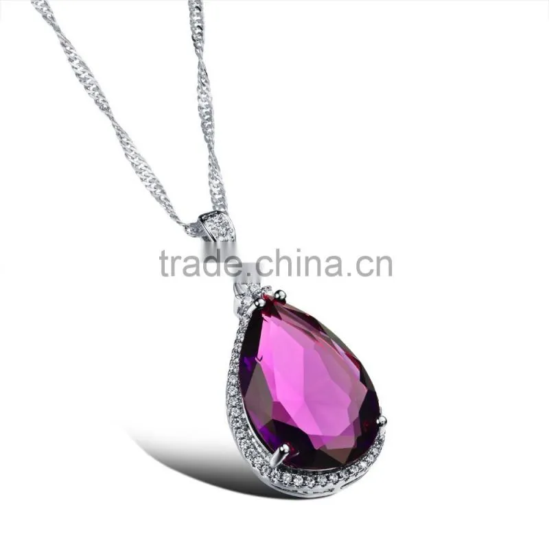2016 fashion style chain wide stone elegant necklace designs for ladies suit