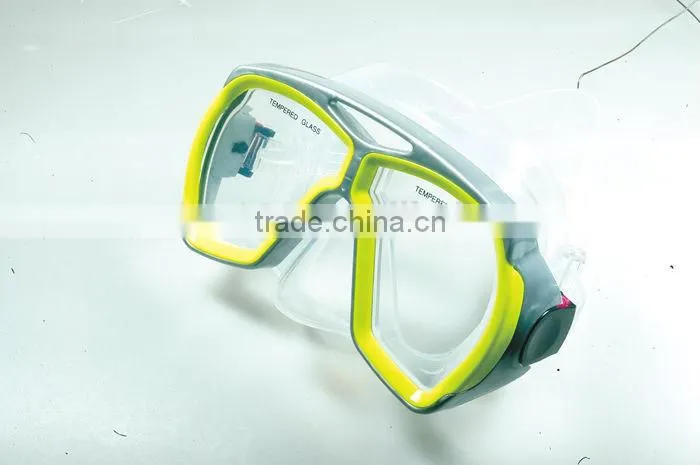 Frameless Diving Mask Snorkel With Ce Certificates One Piece Glass Lens