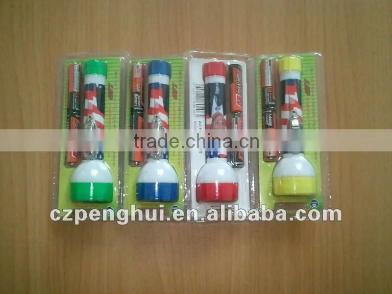 LED plastic mini torch with blister packaging
