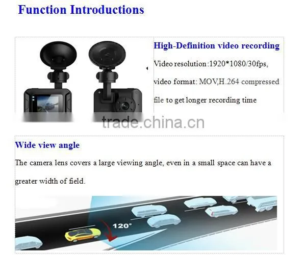 Mini Car front camera DVR with chipset of NTK96550+AR0330 hd 1080p front rear camera car dvr