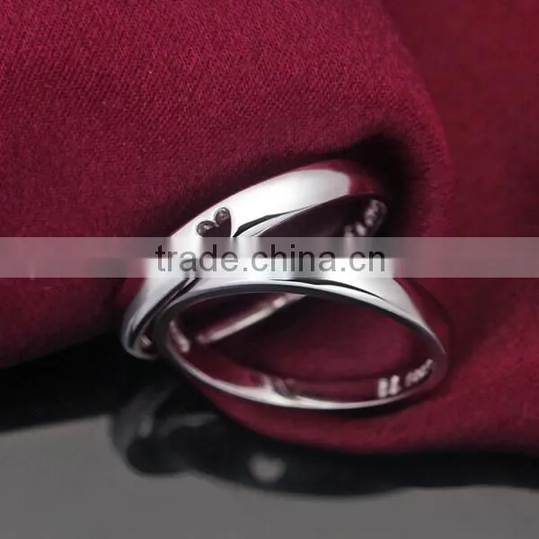 latest design diamond big silver rings made with Chinese 3A zircon