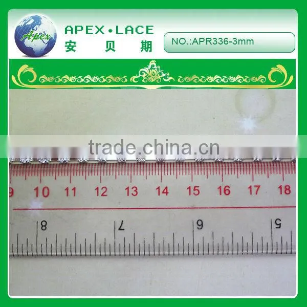 APR336 silvery white decorative crystal chain wholesale