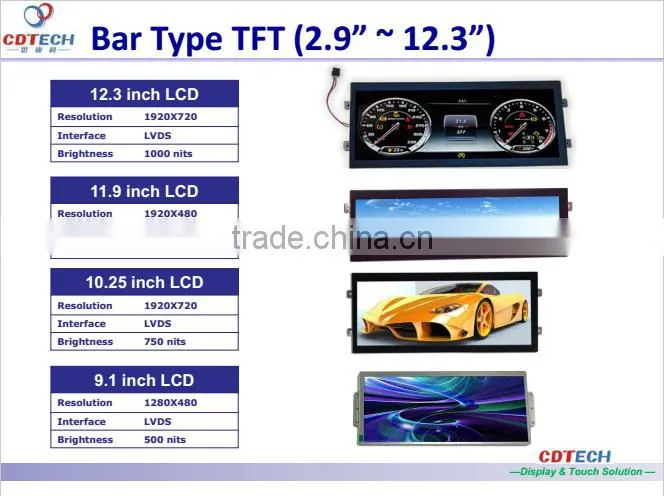 Bar Type TFT LCD Professional 8.8" inch Full Color TFT LCD Display Modules with MIPI interface