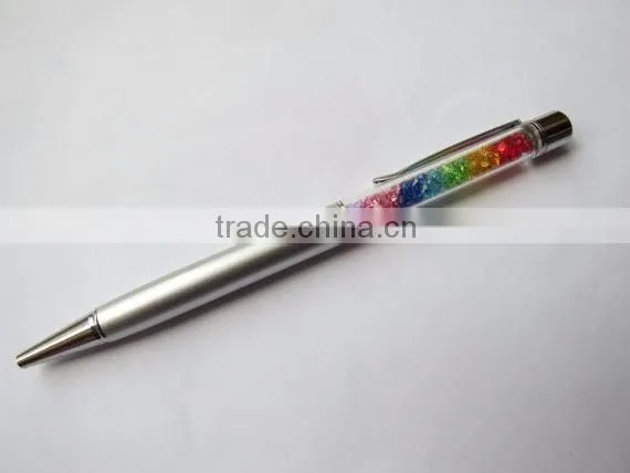 Custom logo sparkly rainbow crystal pen