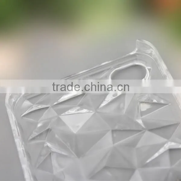 New Deisgn 3D Diamond Rhombus Transparent Back Cover Case for iPhone 5se