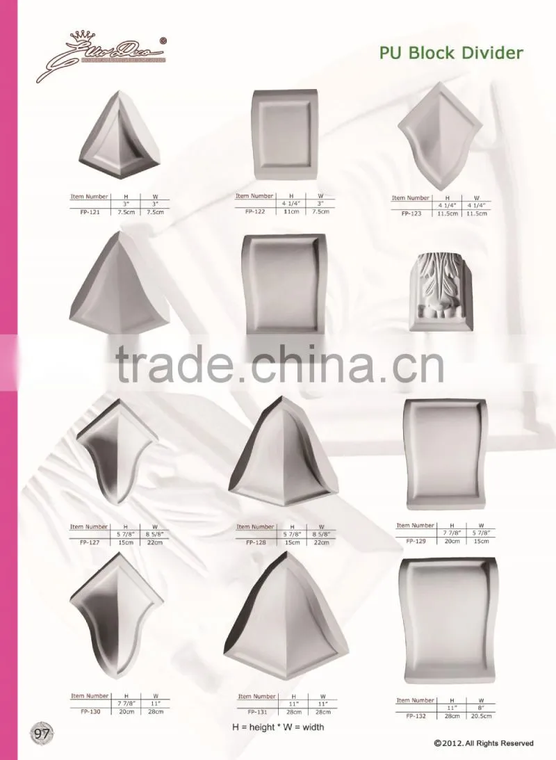 2015 High Quality Good price beautiful new modern luxury pu cornice Ceiling domes