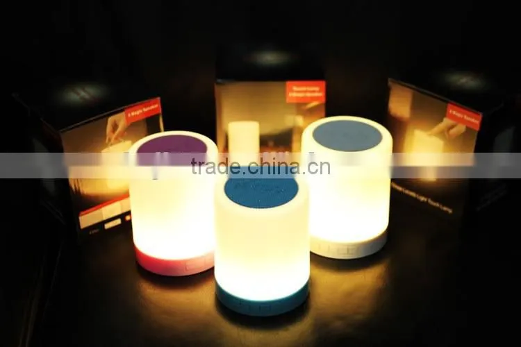 portable bluetooth 4.0 smart touch music light speaker with colorful light for iphone/android app