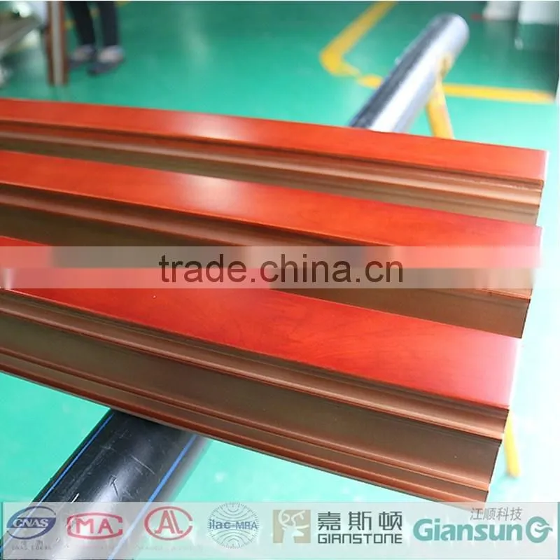 High quality pvc veneer Coating Aluminum Window & Door Profiles/ Fireproof wooden coated aluminium windowdoor and sections