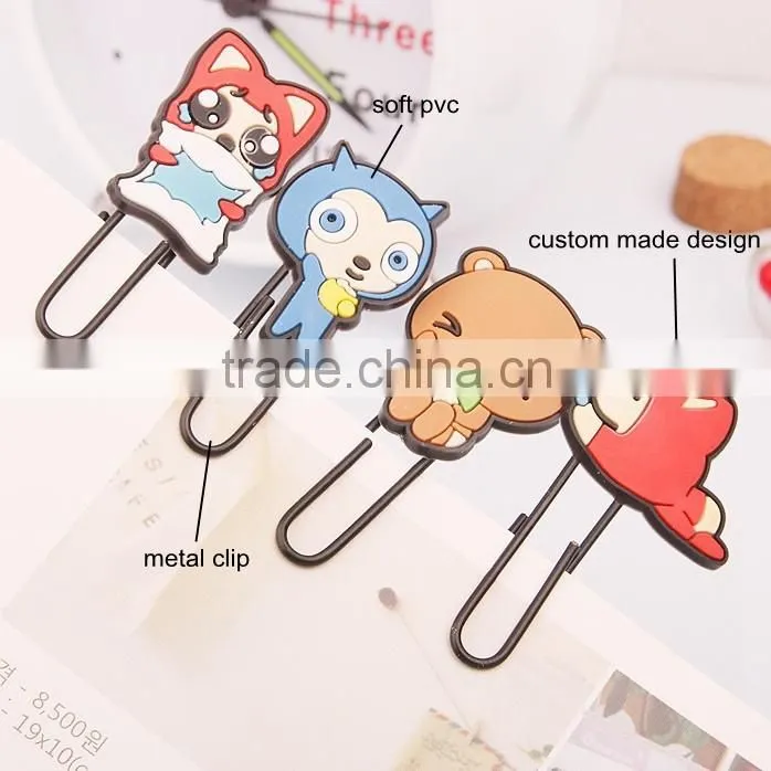 Colorful funny soft pvc clear plastic paper hanging paper clip
