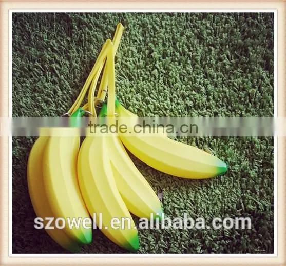 Hotselling Promotional Inovative Design Banana Shape Silicone Coin Purse Cheap Price silicone purse Unisex