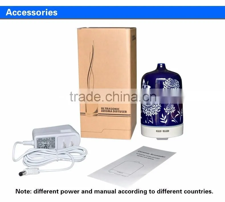 100 ml New Ceramic Portable Ultrasonic Cool Mist Aromatherapy Essential Oil Diffuser