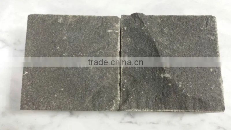 black Natural slate plate 30x30 stone paver Black slate tile