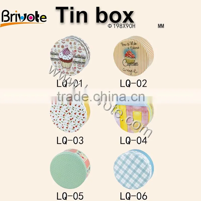 Free shipping wholesale custom cookie box cookie tins metal box cartoon round tin box
