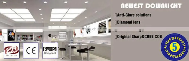 High quality 85lm/w SAA/CE certificated cob led downlight with almost every triac dimmer