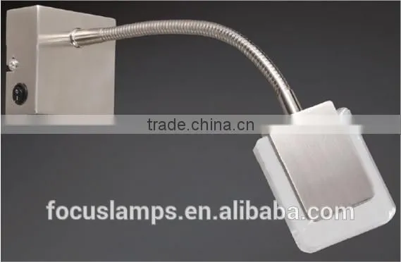 chrome LED 3Watt bedside reading wall light