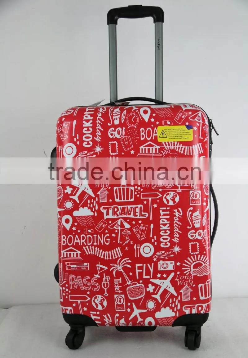 Beautiful Printed ABS+PC trolley luggage case