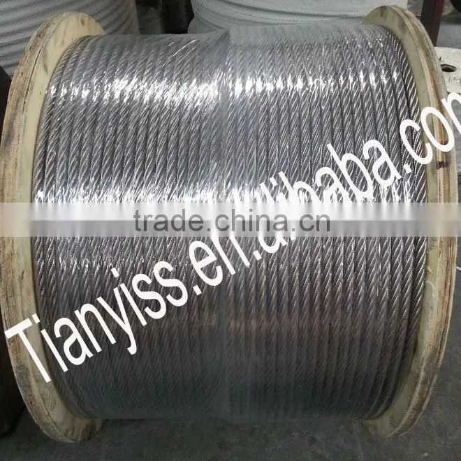 316 ,304 Stainless steel wire rope 1x19 7x7 7x19