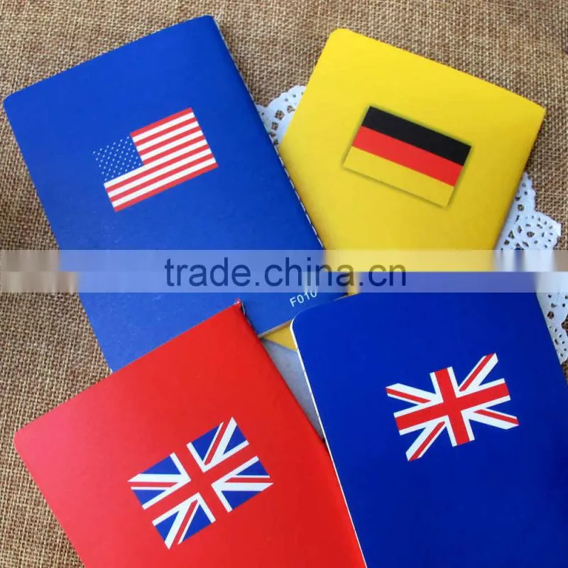 notebook with flag pattern,lined notebook