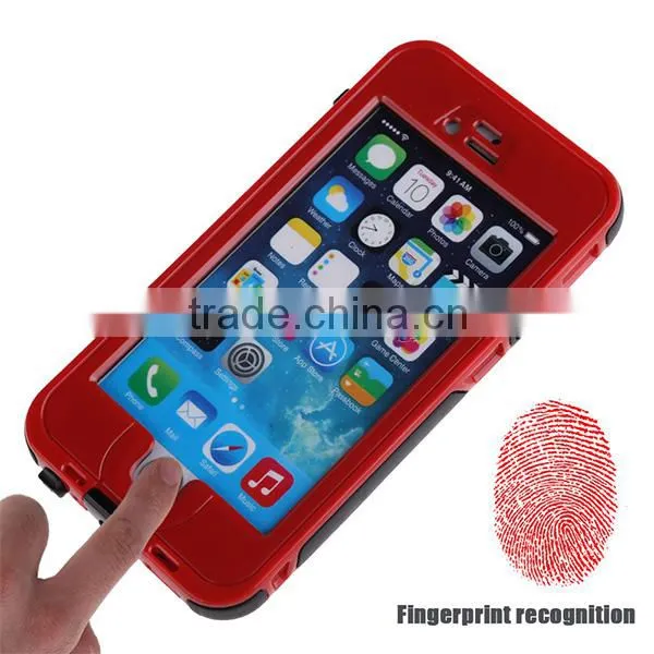 Red for iPhone 6 Waterproof Case Cover Fingerprint Touch ID 9 Colors for Your Choose