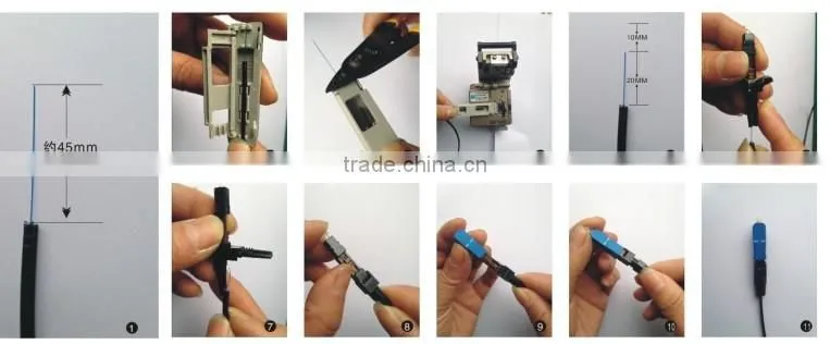 sc/apc fast connector field assem/fastbly optical conector for ftth drop cable