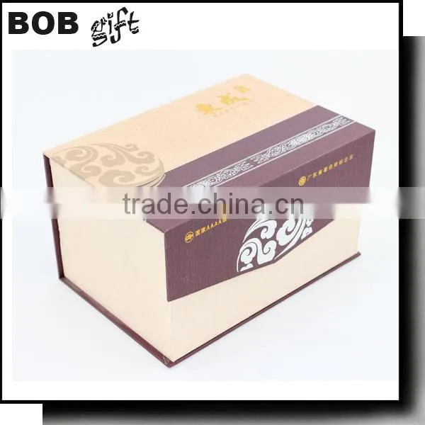 2015 hot sale custom logo printed black matt paper gift box