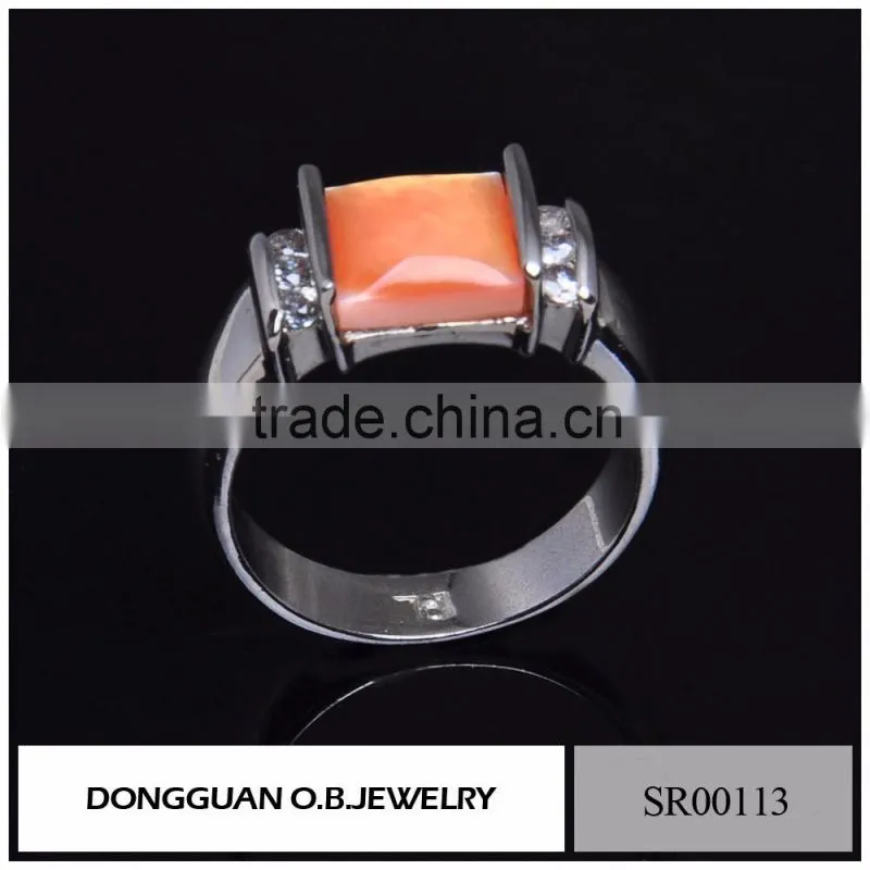 New Products Stainless Steel Ring /925 Silver Ring With Purple Stone Wholesale