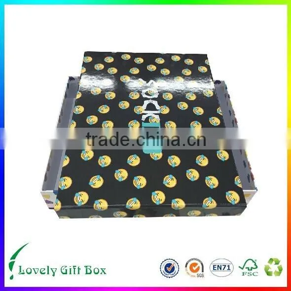 cheap handmade cardboard colourful custom 7pk sock gift packaging box