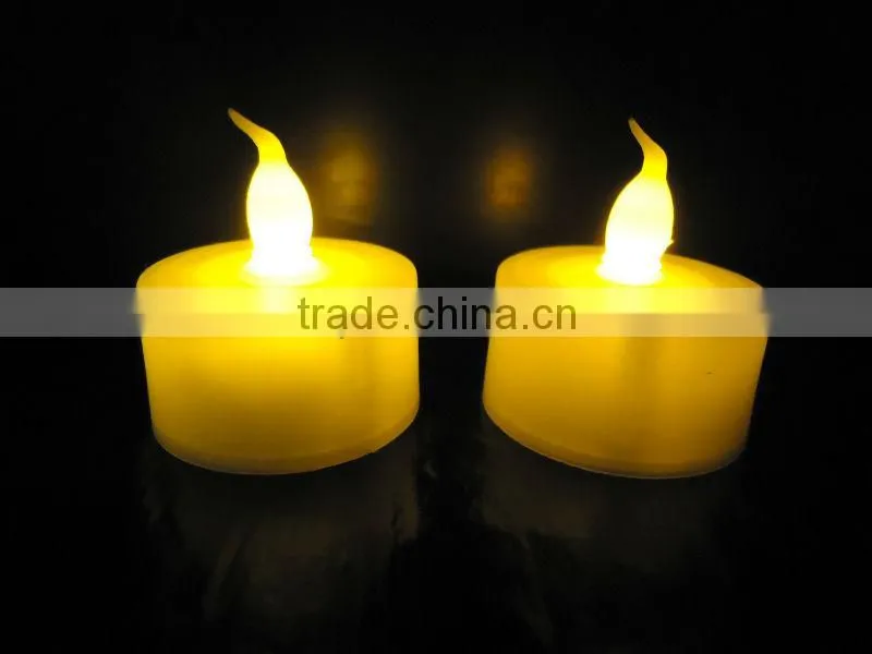 ABS material yellow colour led candle light,led novelty candle,led tea light