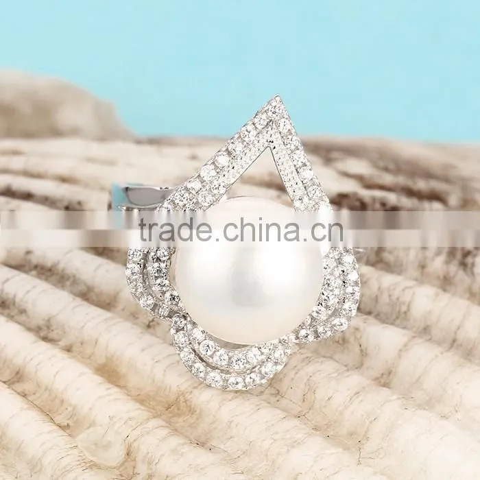 Pearl Ring Designs Heart Shape New Arrival Rings for Women SRE136W